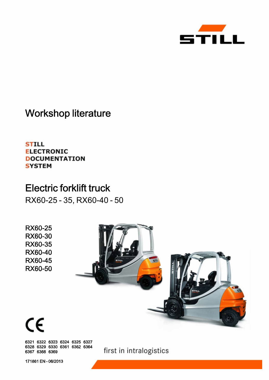 STILL Electric Forklift Truck RX60-25, RX60-30, RX60-35, RX60-40, RX60-45, RX60-50 Service Repair Workshop Manual preview img 1