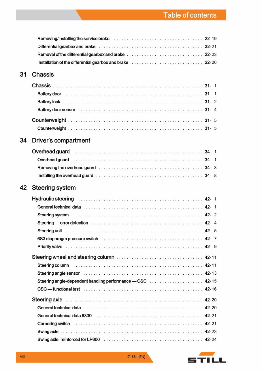 STILL Electric Forklift Truck RX60-25, RX60-30, RX60-35, RX60-40, RX60-45, RX60-50 Service Repair Workshop Manual preview img 10