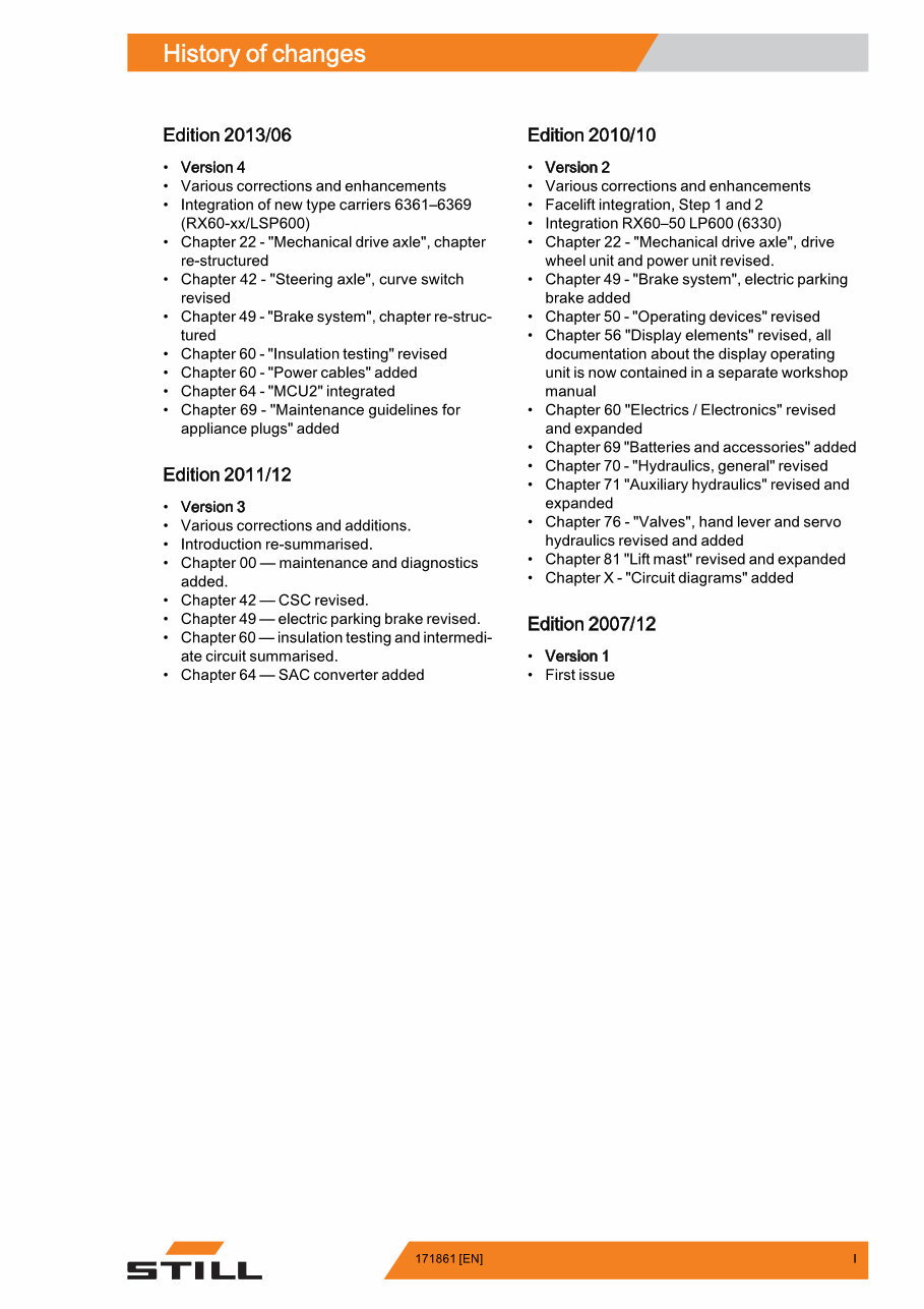 STILL Electric Forklift Truck RX60-25, RX60-30, RX60-35, RX60-40, RX60-45, RX60-50 Service Repair Workshop Manual preview img 3