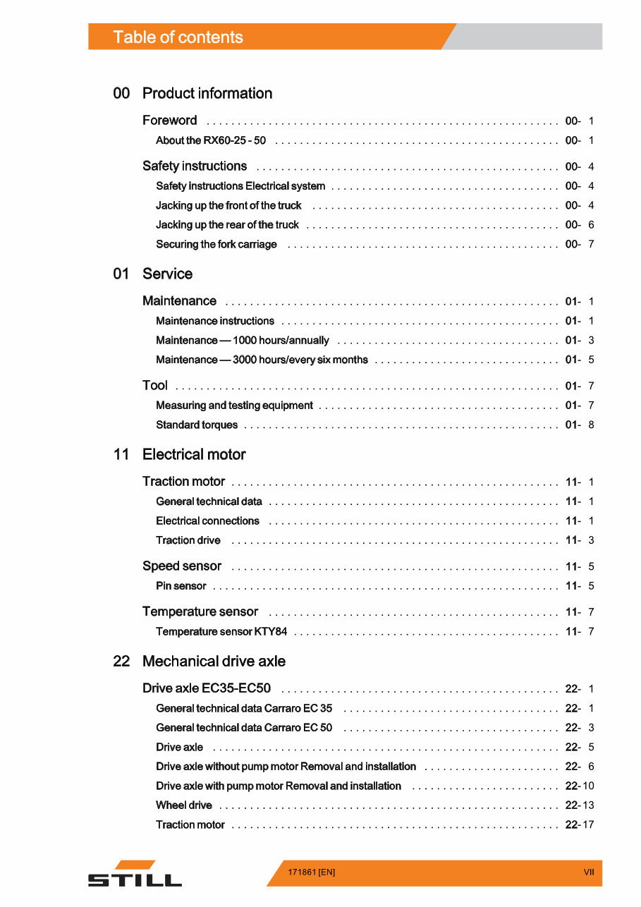 STILL Electric Forklift Truck RX60-25, RX60-30, RX60-35, RX60-40, RX60-45, RX60-50 Service Repair Workshop Manual preview img 9