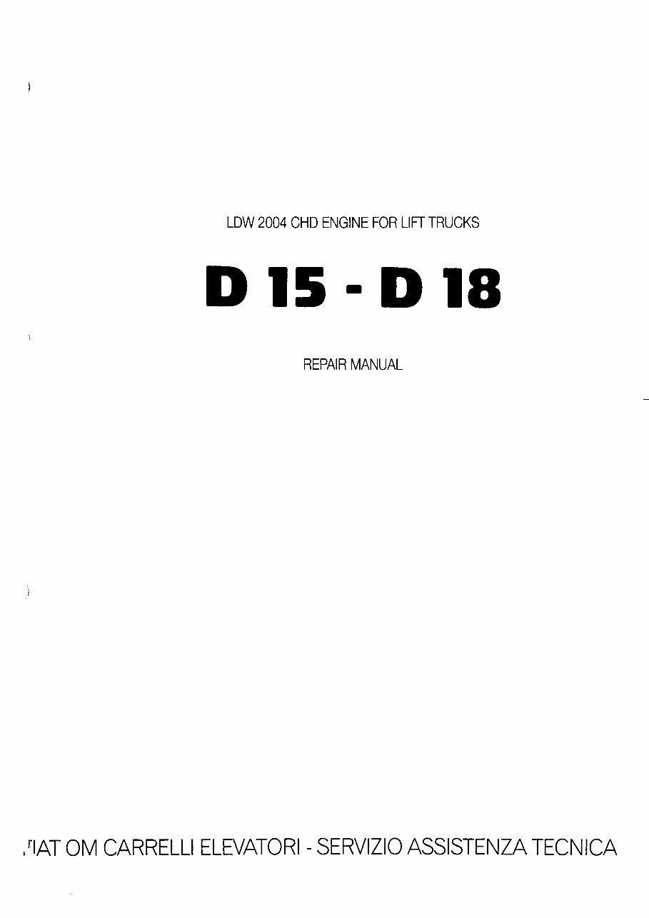 2004 OM LDW CHD Engine D15-D18 For Lift Trucks Service & Repair Manual preview img 1