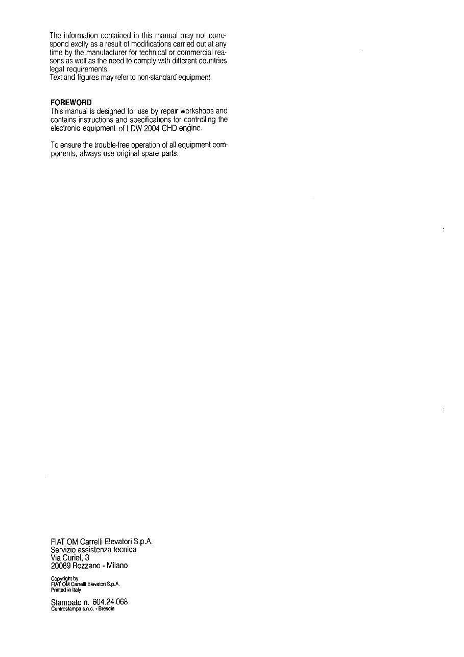 2004 OM LDW CHD Engine D15-D18 For Lift Trucks Service & Repair Manual preview img 2