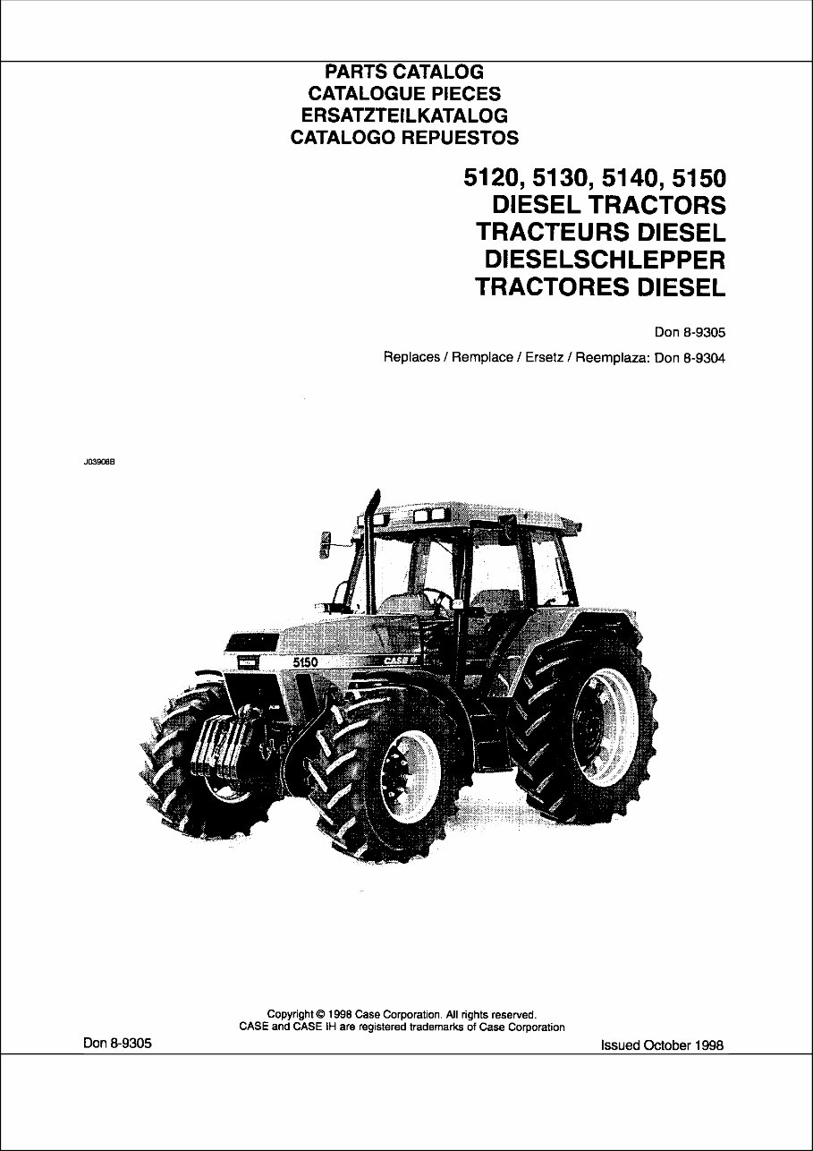Case IH 5150 Diesel Tractor Parts Catalog preview img 1