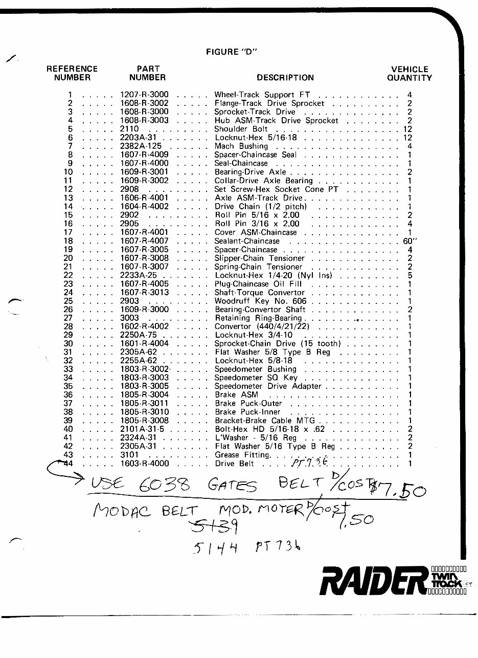 Raider snowmobile double eagle factory parts manual preview img 7