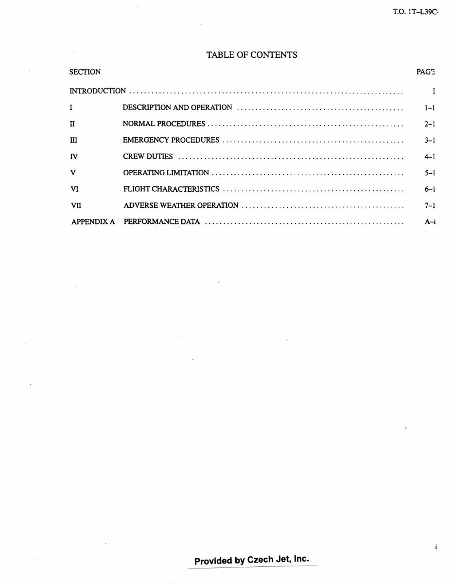 Aero L-39C L-39 Albatros flight manual technical POH preview img 5