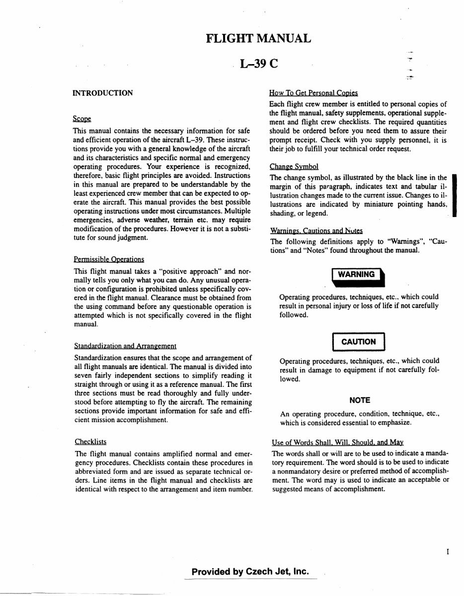 Aero L-39C L-39 Albatros flight manual technical POH preview img 9