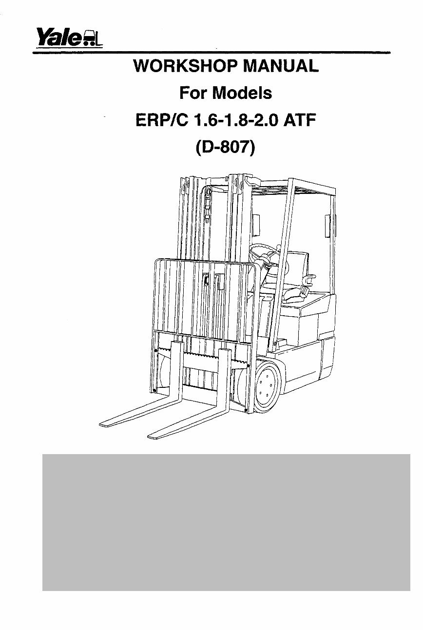 YALE (D807) ERP/C 1.6-1.8-2.0 ATF Lift Truck Service Repair Manual preview img 1