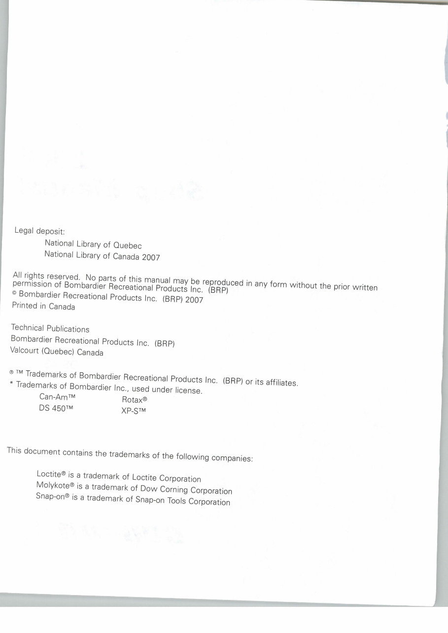 Can-Am DS 450 EFI X 2005-2008 Workshop Manual preview img 4