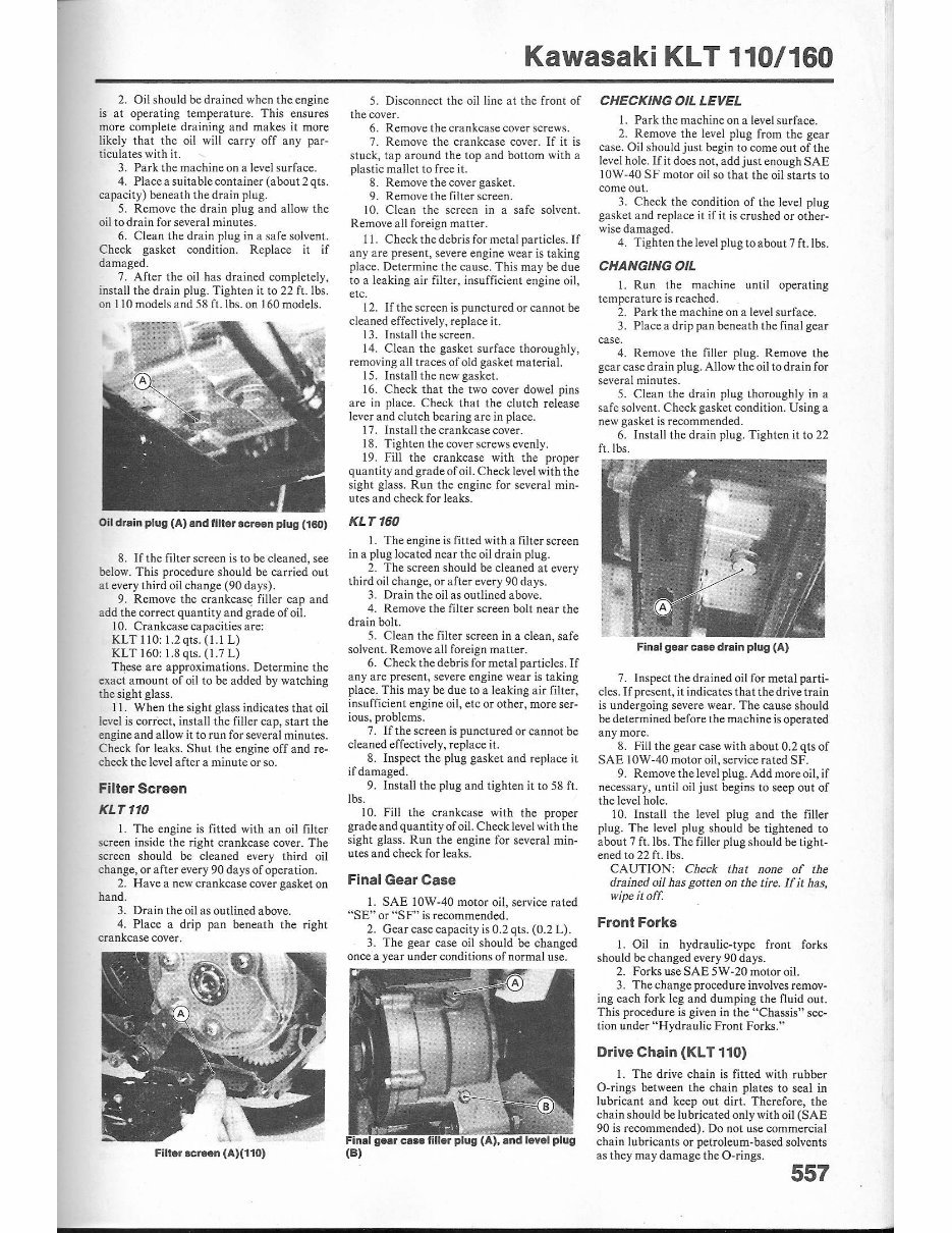 1984-1986 KLT110 KLT160 KLT 110 160 Service & Repair Manual preview img 3