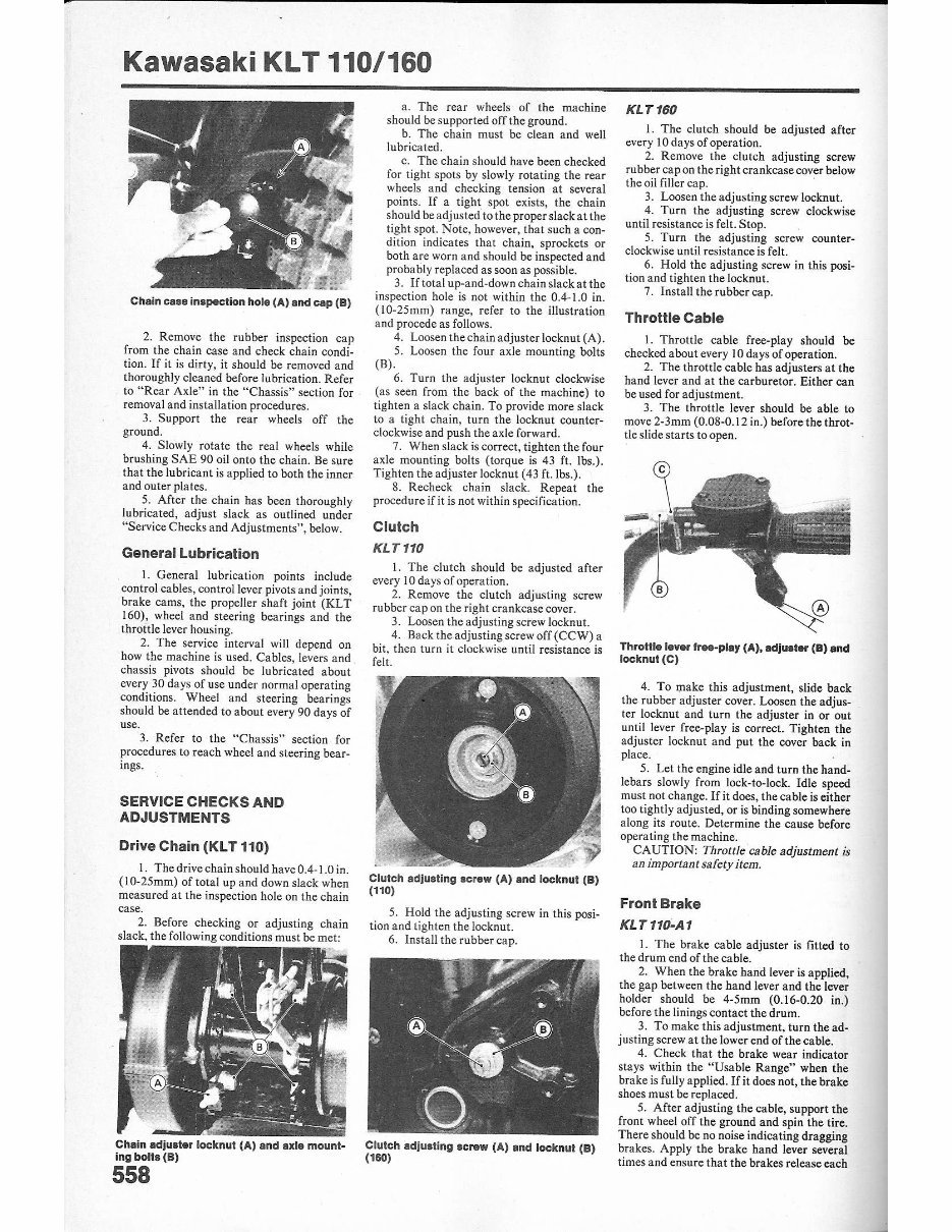 1984-1986 KLT110 KLT160 KLT 110 160 Service & Repair Manual preview img 4