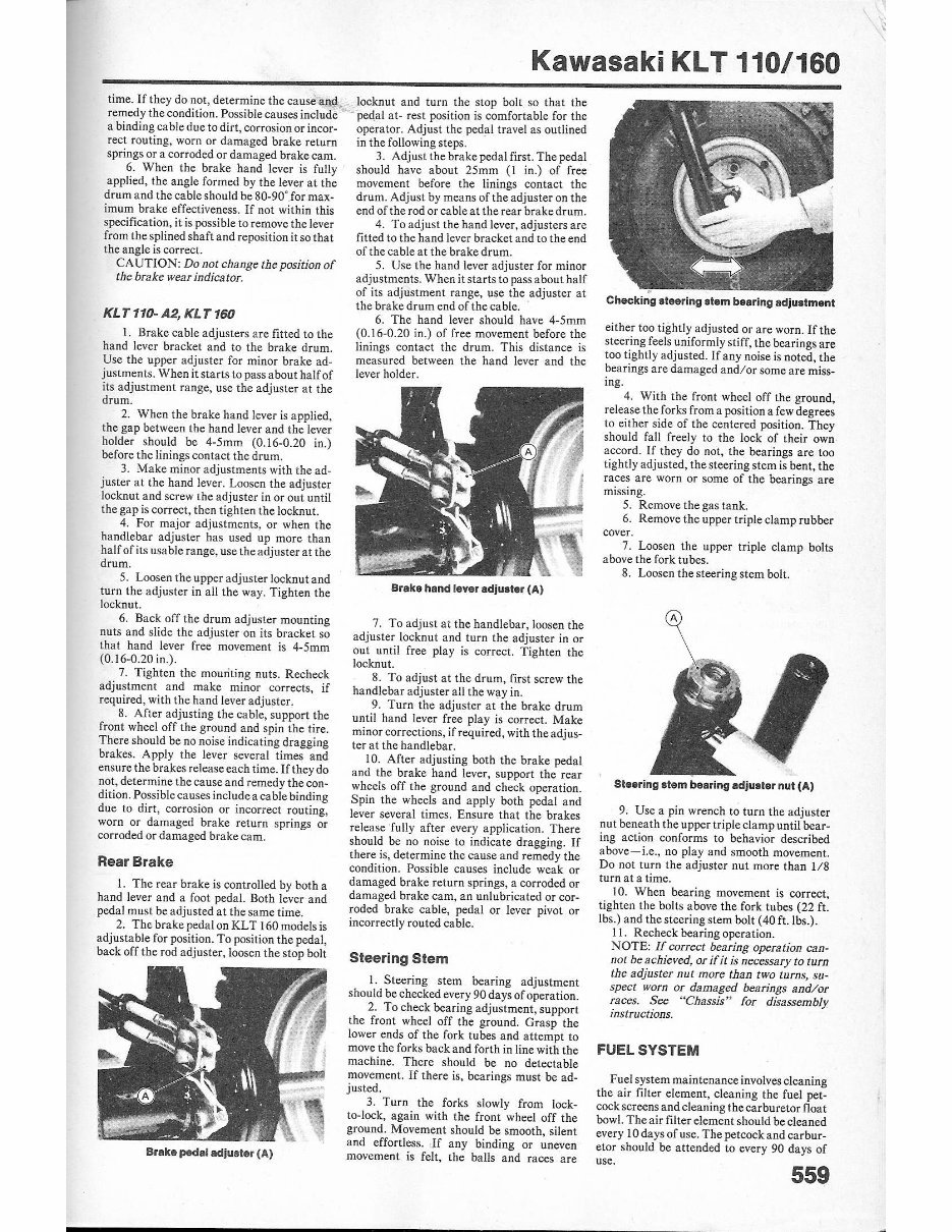 1984-1986 KLT110 KLT160 KLT 110 160 Service & Repair Manual preview img 5