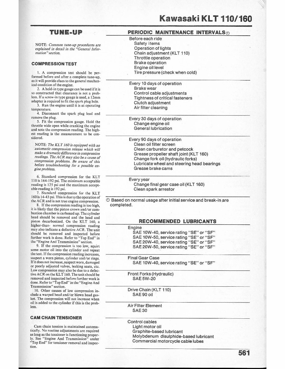 1984-1986 KLT110 KLT160 KLT 110 160 Service & Repair Manual preview img 7