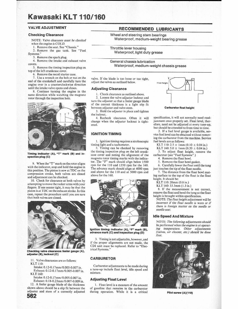 1984-1986 KLT110 KLT160 KLT 110 160 Service & Repair Manual preview img 8