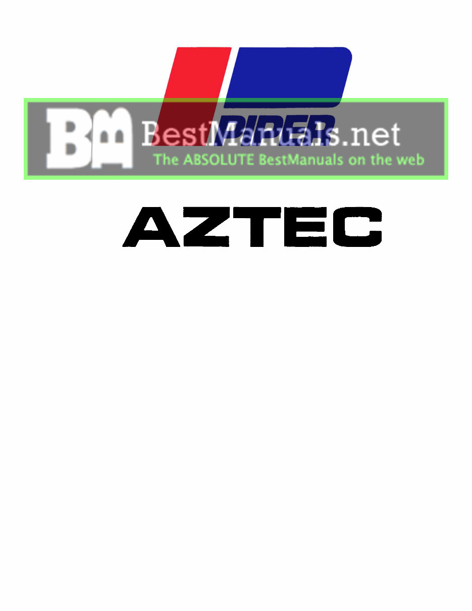 Piper AZTEC PA-23-250 & APACHE PA-23-235 Aircraft Service Manual - preview img 1