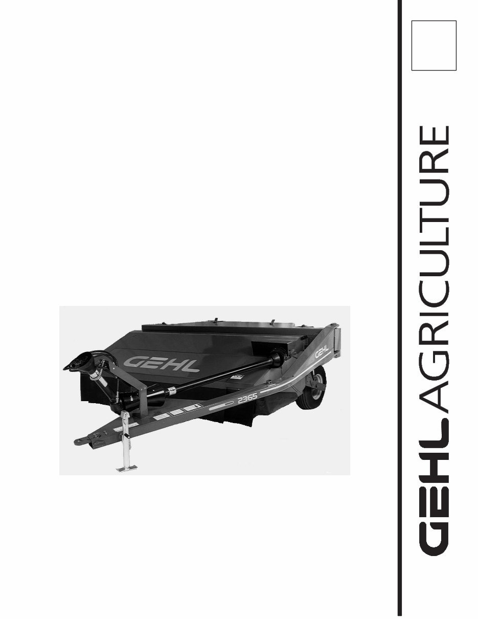 GEHL 2345/2365 Disc Mower Conditioner Parts Manual preview img 1