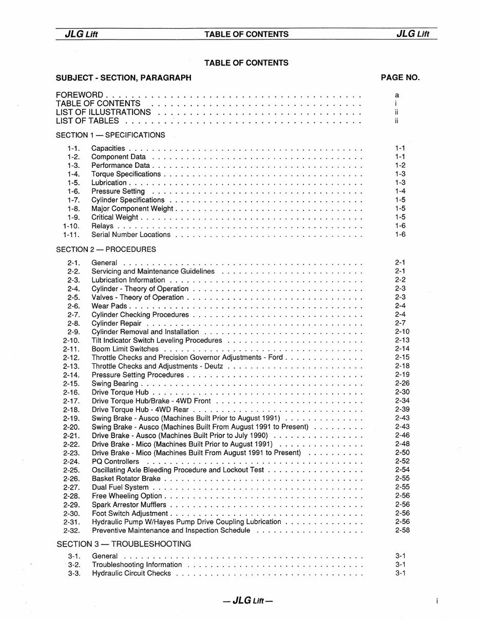 JLG Boom Lifts 60HA Service Repair Workshop Manual (P/N:3120655) preview img 5
