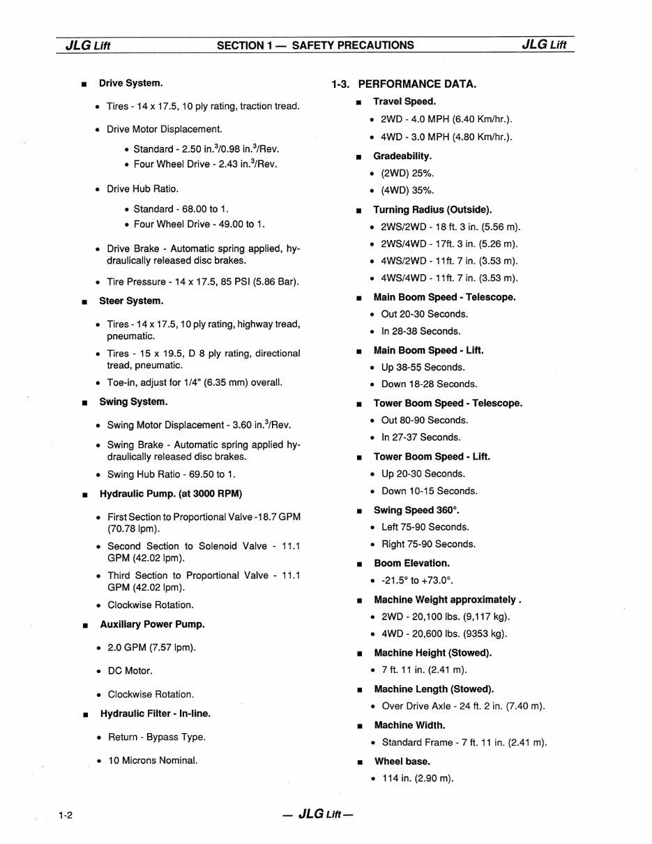 JLG Boom Lifts 60HA Service Repair Workshop Manual (P/N:3120655) preview img 8