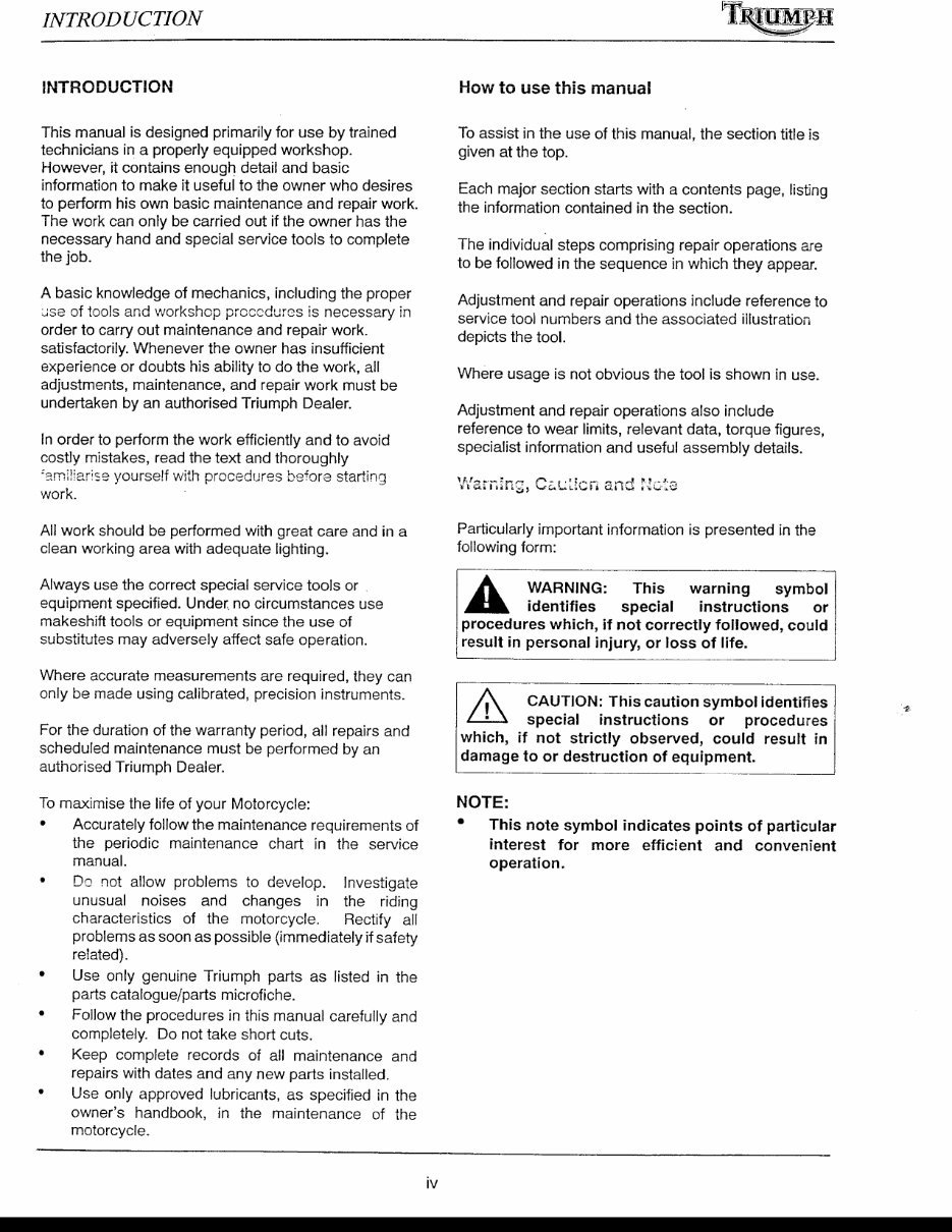 2003-2005 Triumph TT600 S4 Speed Four Service & Repair Manual preview img 2
