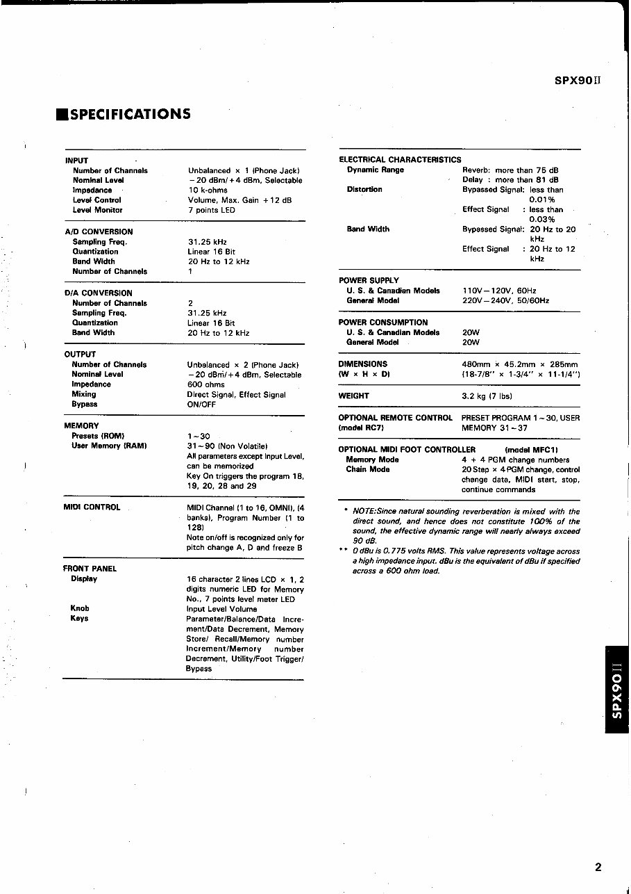 Yamaha spx-90ii spx-90 spx90 spx90ii service manual preview img 3