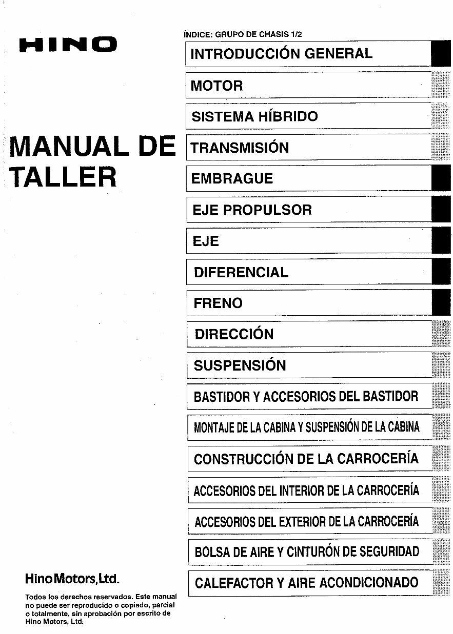 HINO Truck 300 Series Service & Repair Manual (Spanish Language) preview img 4