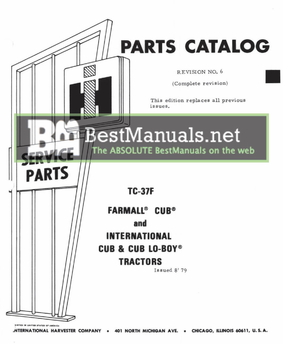 International Farmall Cub & Cub Lo-Boy Tractor Illustrated Parts Catalog TC37F - IMPROVED - preview img 2