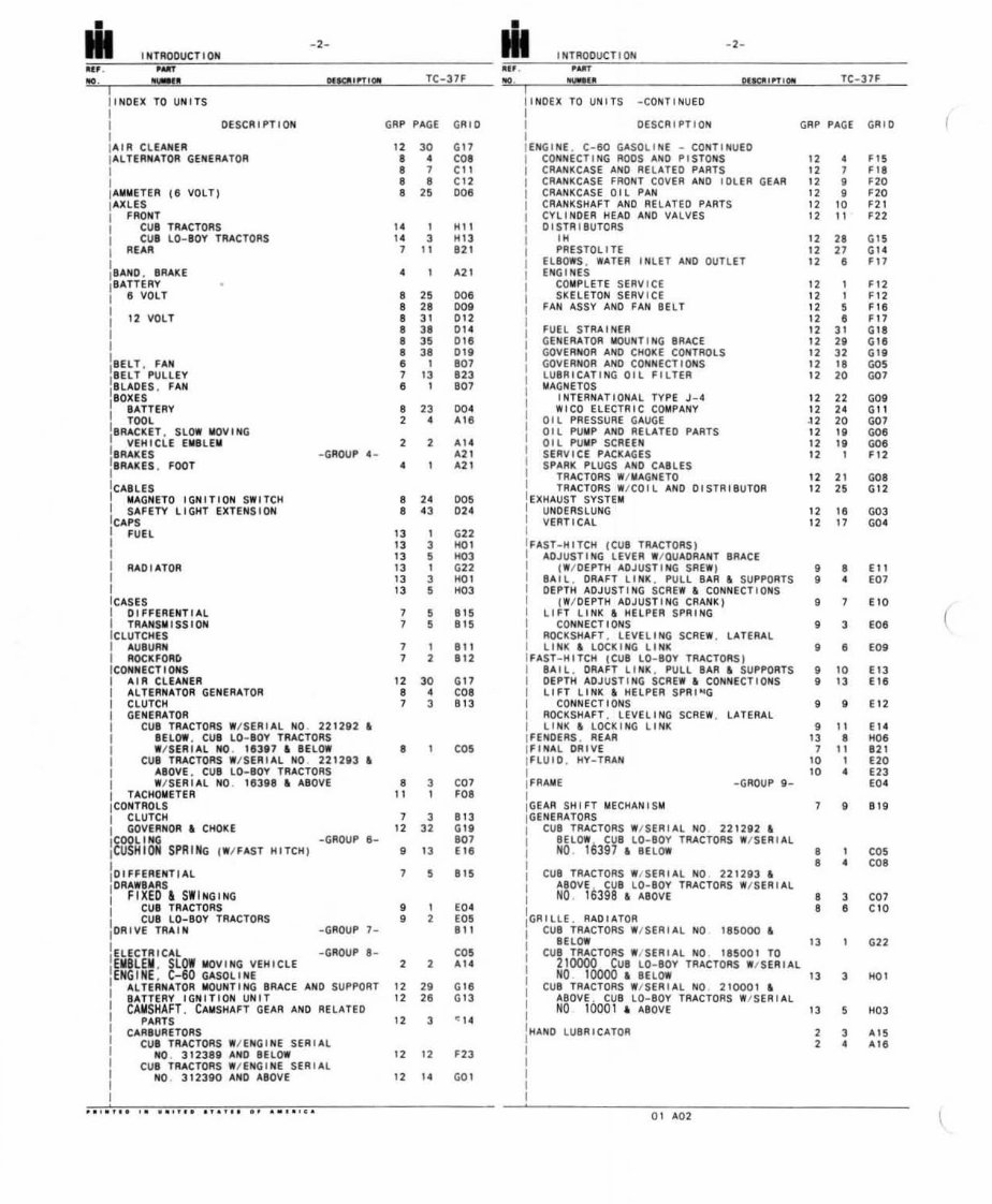 International Farmall Cub & Cub Lo-Boy Tractor Illustrated Parts Catalog TC37F - IMPROVED - preview img 4