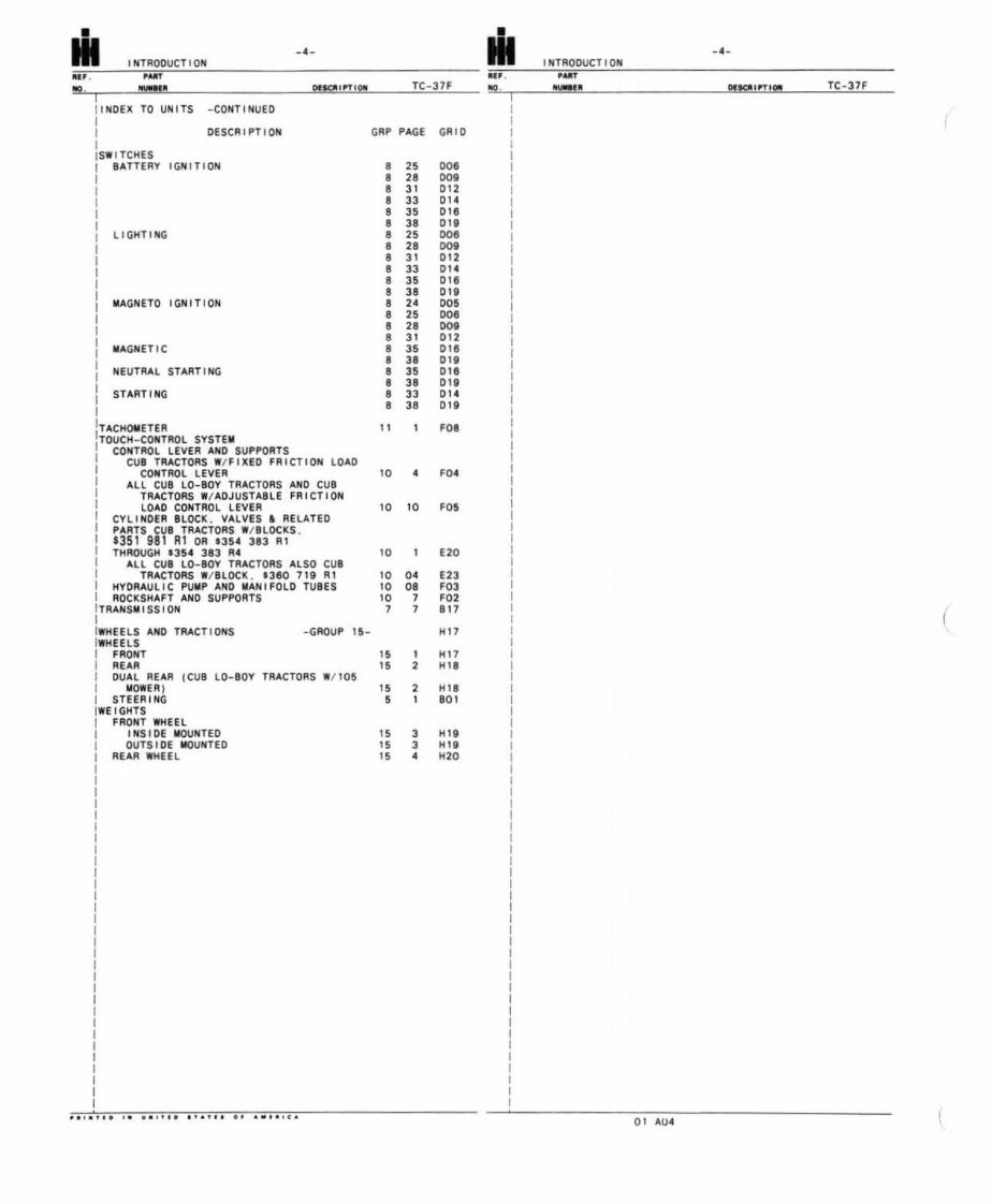 International Farmall Cub & Cub Lo-Boy Tractor Illustrated Parts Catalog TC37F - IMPROVED - preview img 6