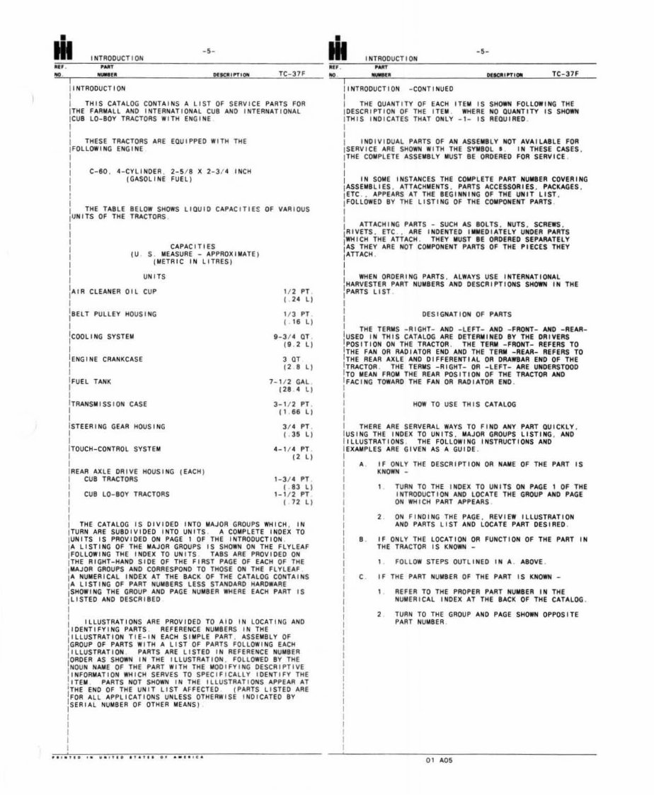 International Farmall Cub & Cub Lo-Boy Tractor Illustrated Parts Catalog TC37F - IMPROVED - preview img 7