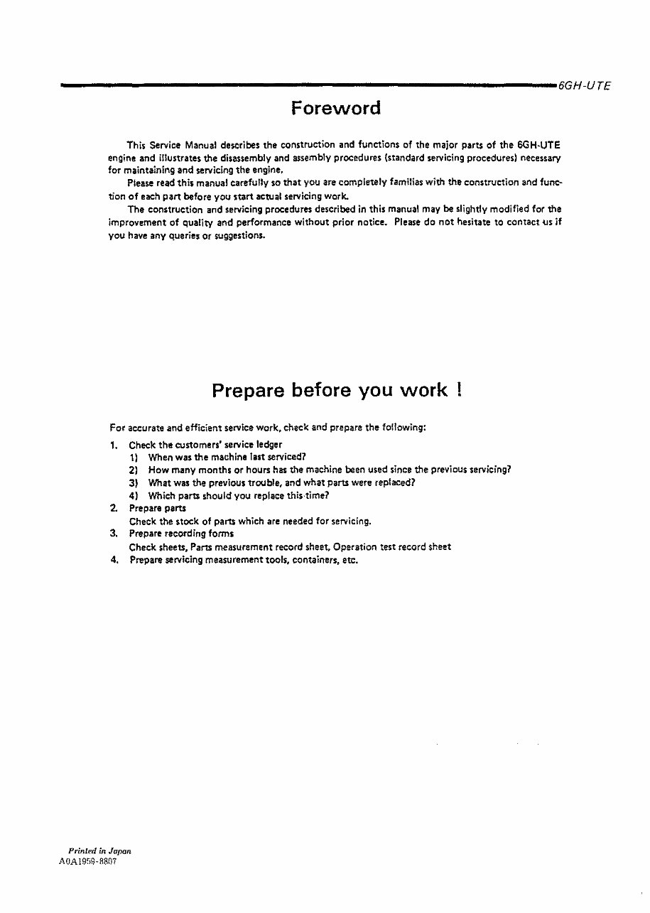 Yanmar Marine Diesel Engine 6GH-UTE Service Repair Manual preview img 2