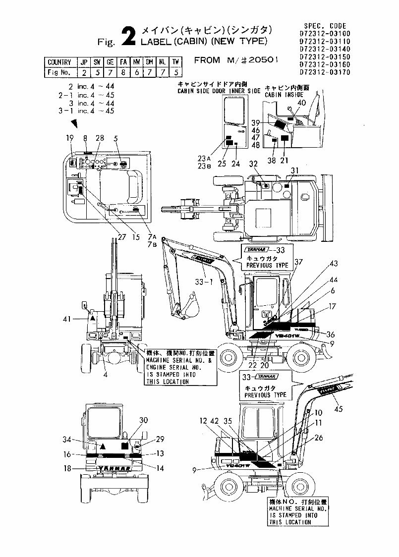 Yanmar YB401W YB401W-2 Crawler-backhoe Parts Catalogue preview img 10