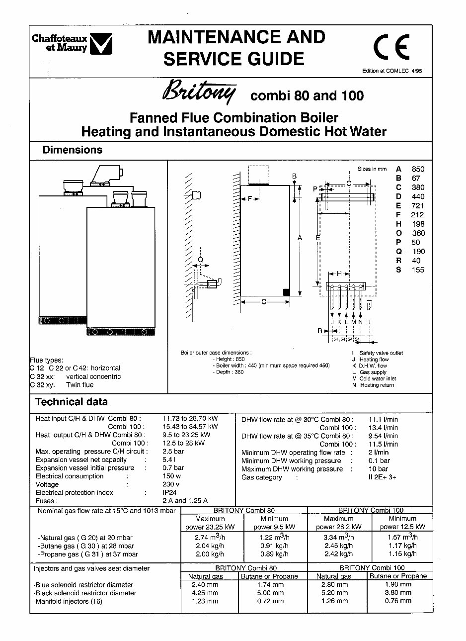 CHAFFOTEAUX BRITONY COMBI 80 100 Maintenance and Service GUIDE preview img 1
