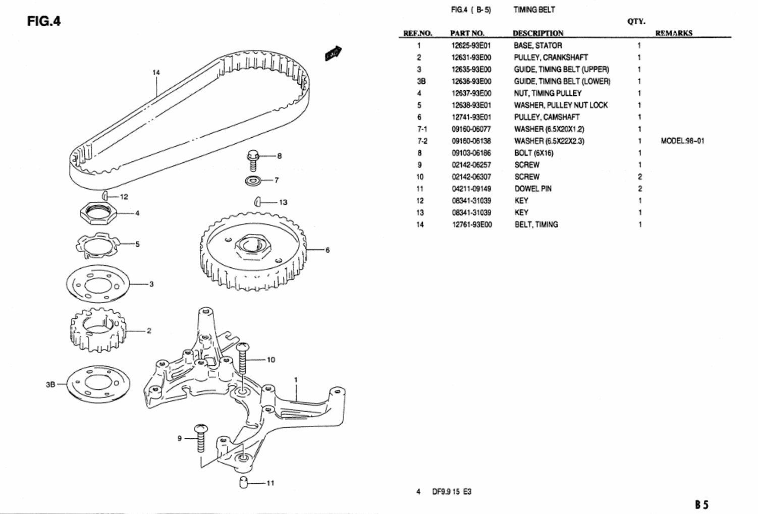 96-01 SUZUKI4 Stroke OUTBOARDS 9.9 &15HP MASTER Parts Manual preview img 6