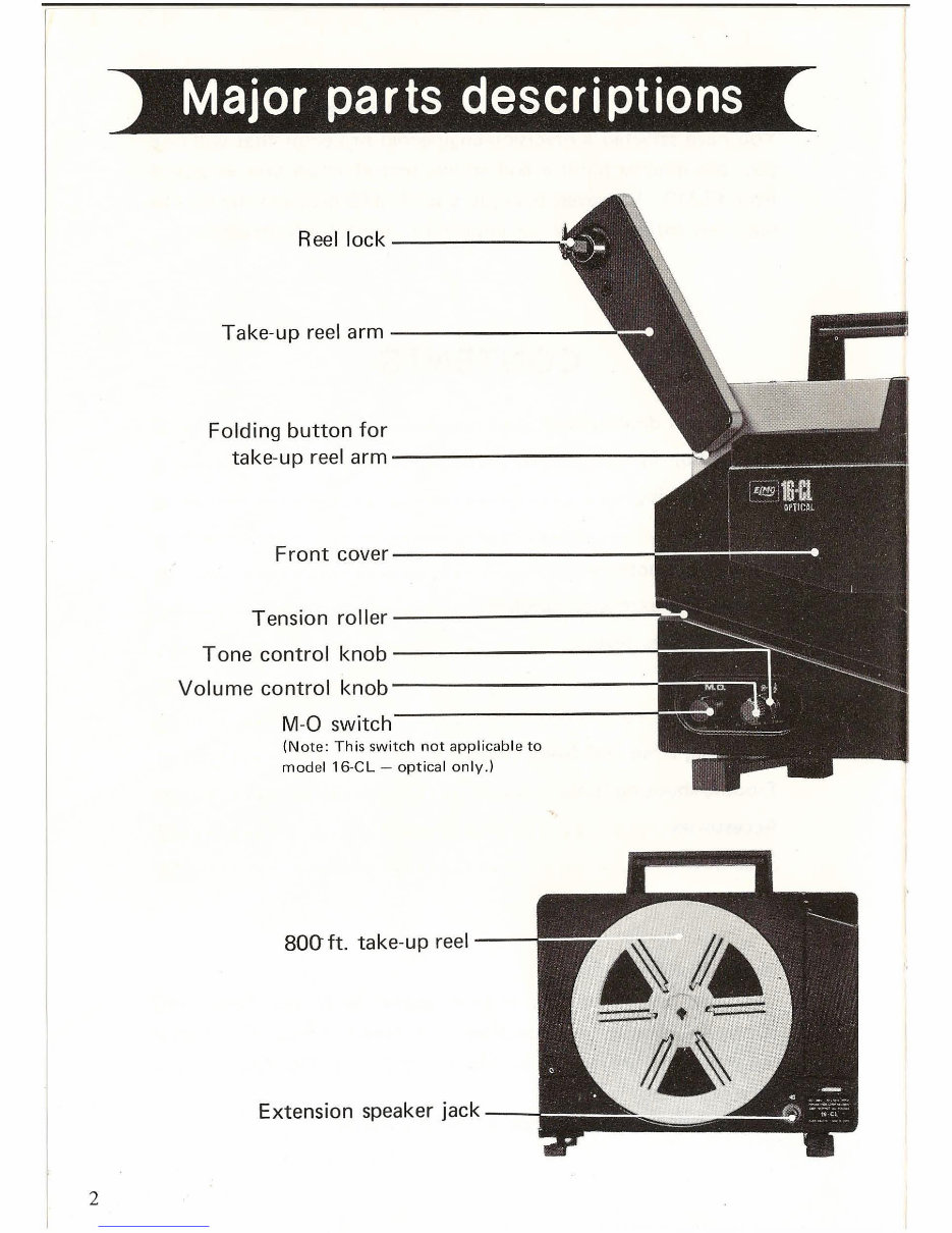 ELMO 16 CL 16MM PROJECTOR Manual preview img 4