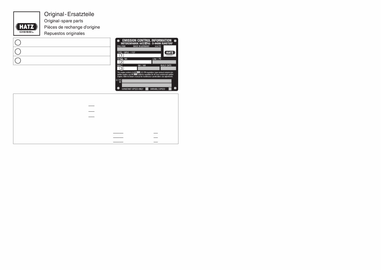 Hatz Diesel Engine 1B20 and 1B30 Parts Manual preview img 2