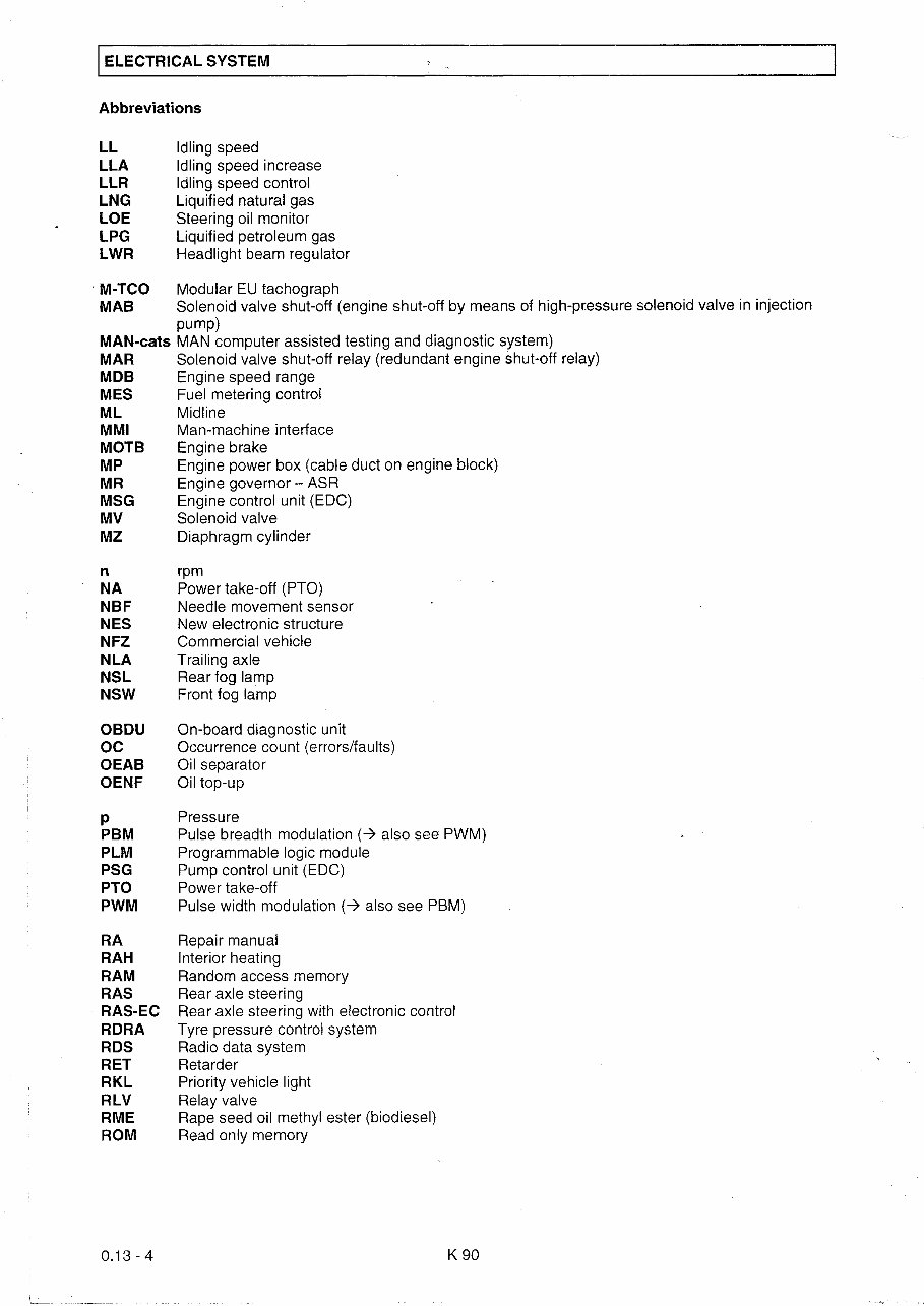 MAN TGA Wiring Electrical System Manual preview img 9