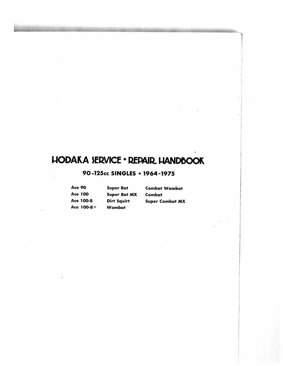 Hodaka 90 125 Service Manual 1964-1975 preview img 6