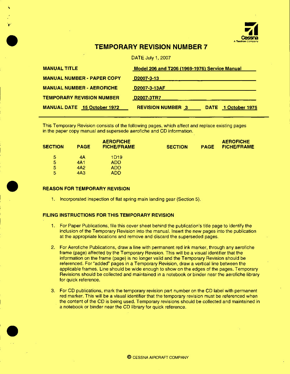 1969-1976 Cessna 206 Skywagon Staionair Super Skylane Service & Repair Manual preview img 2