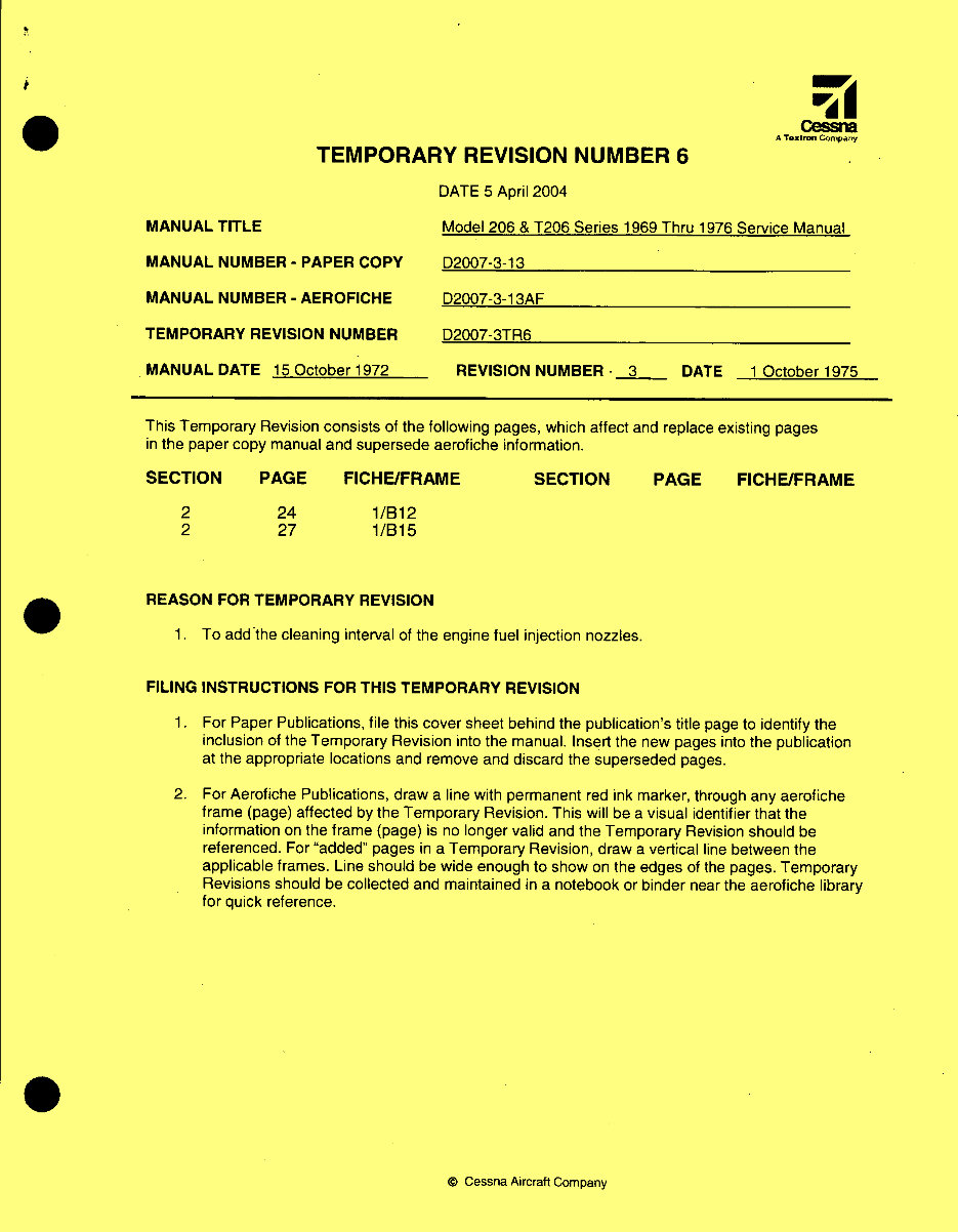 1969-1976 Cessna 206 Skywagon Staionair Super Skylane Service & Repair Manual preview img 3