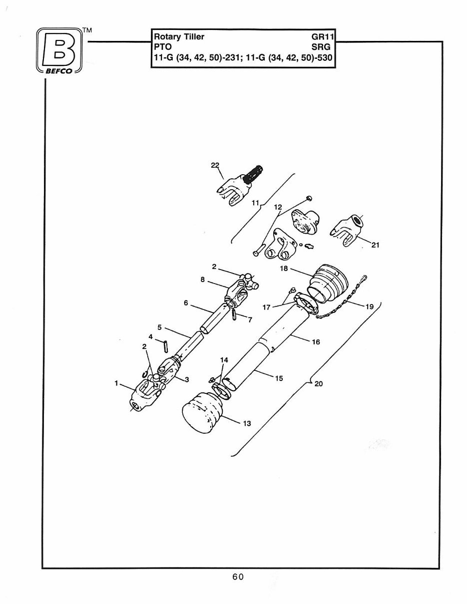 BEFCO TILLER 11-G 34 42 50 Parts Manual preview img 7