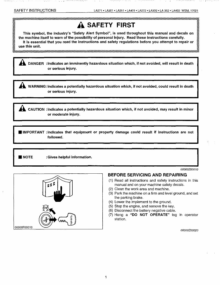 Kubota LA302 Loader Factory Service & Work Shop Manual preview img 4