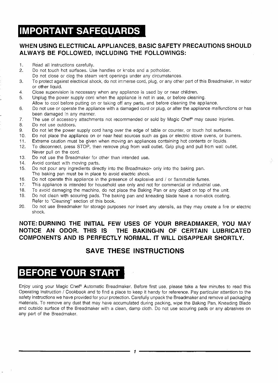 Magic Chef Breadmaker Parts Model ES1850 Type 635 Instruction Manual Recipes ES 1850 preview img 5