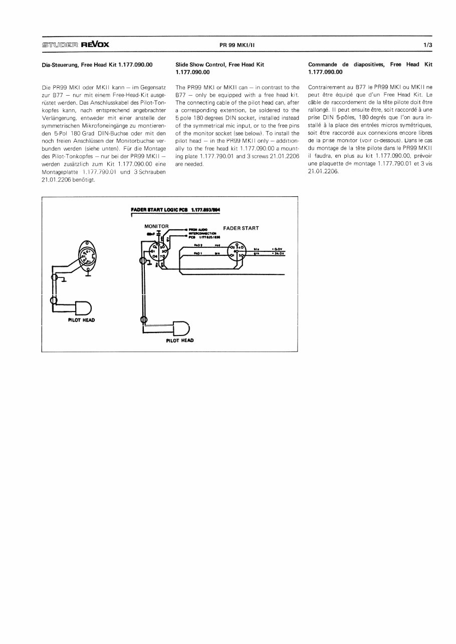 Studer Revox PR99 MkI MkII Service manual book dow | eManualOnline
