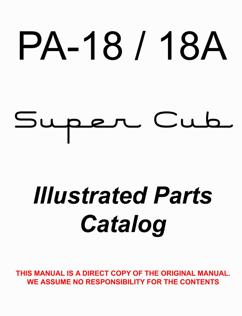 Piper PA-18 AIRCRAFT SUPER CUB Illustrated Parts Catalog Manual - preview img 1