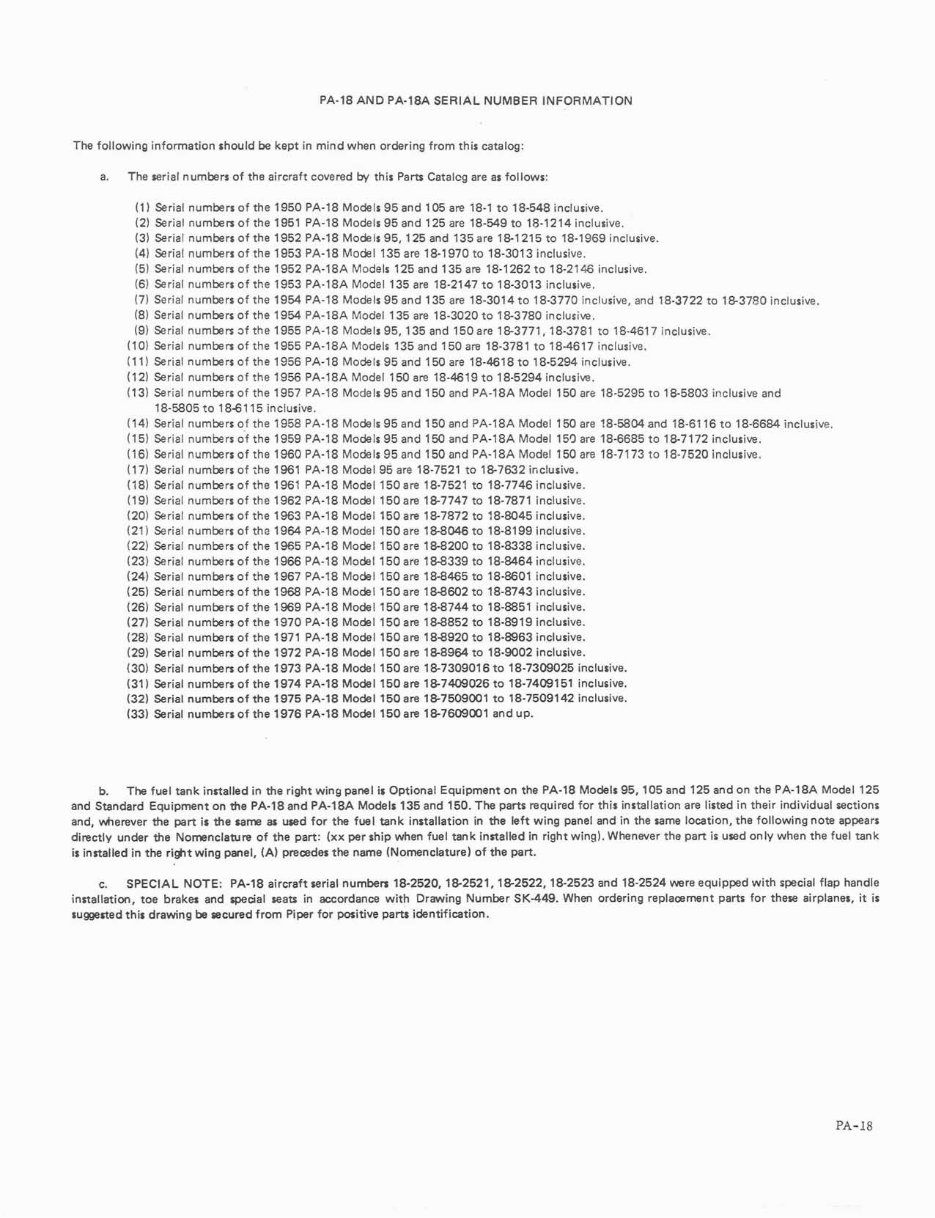Piper PA-18 AIRCRAFT SUPER CUB Illustrated Parts Catalog Manual - preview img 5