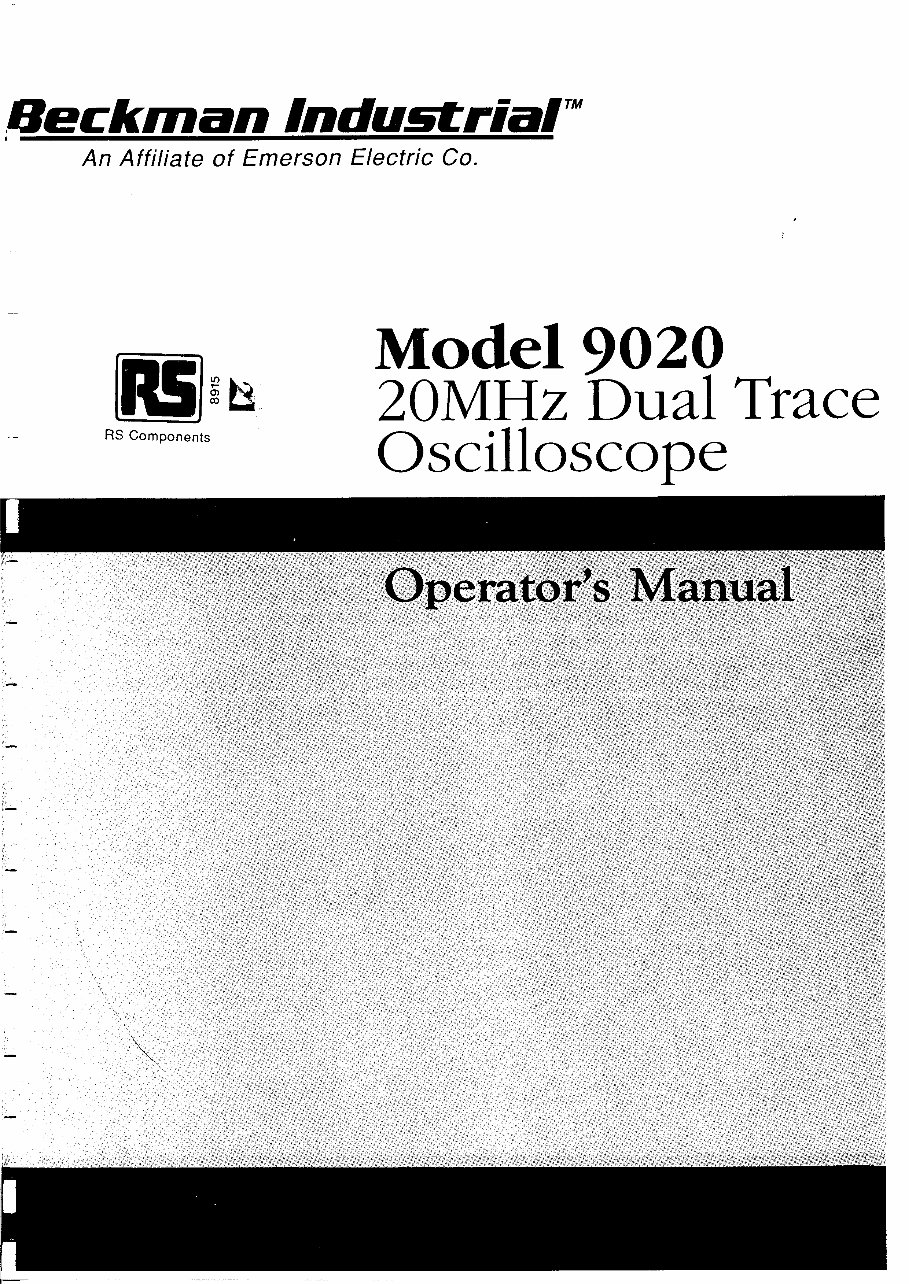 OWNER Manual Beckman CIRCUITMATE 9020 20 MHz Oscilloscope preview img 1