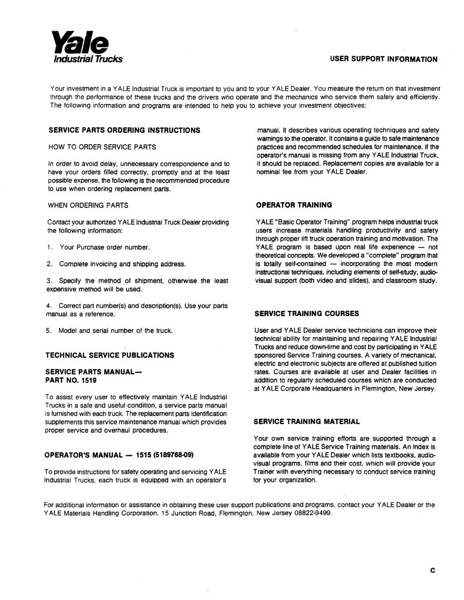 Yale Electric Forklift Truck: ERC060HC, ERC070HC, ERC080HC, ERC100HC, ERC120HC Workshop Service Manual preview img 3