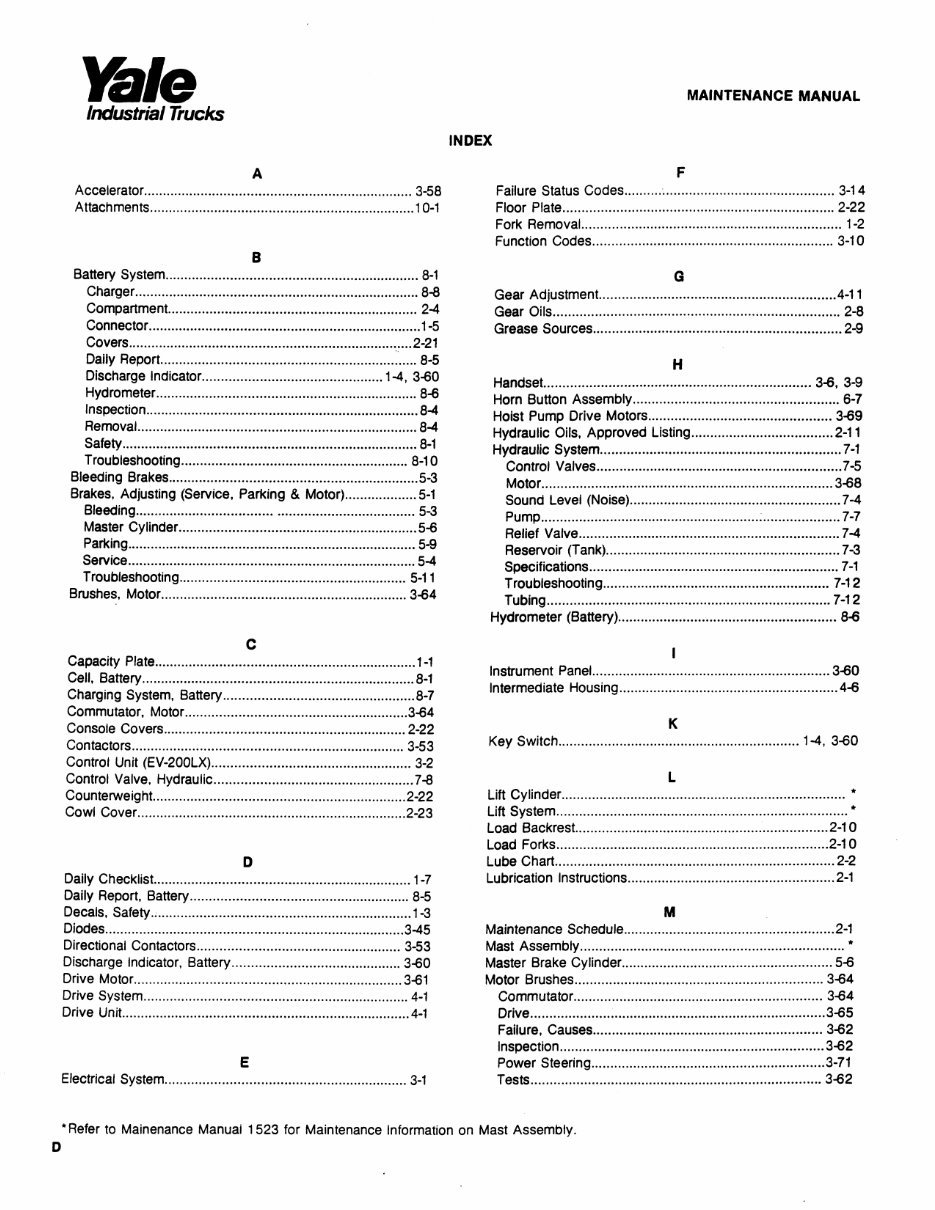 Yale Electric Forklift Truck: ERC060HC, ERC070HC, ERC080HC, ERC100HC, ERC120HC Workshop Service Manual preview img 4