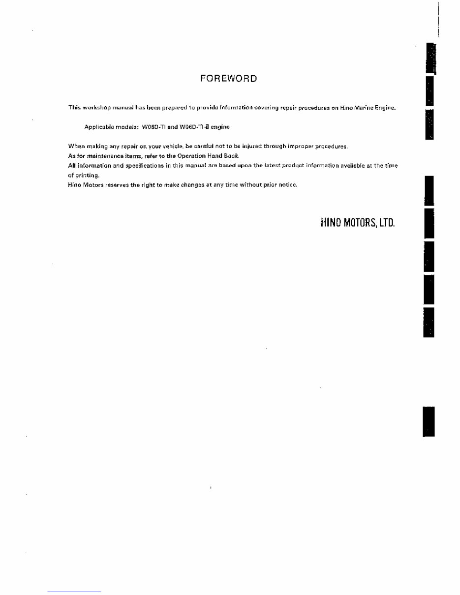 Hino W06D-TI/W06D-TI-II Diesel Engines OEM Service & Repair Manual preview img 3