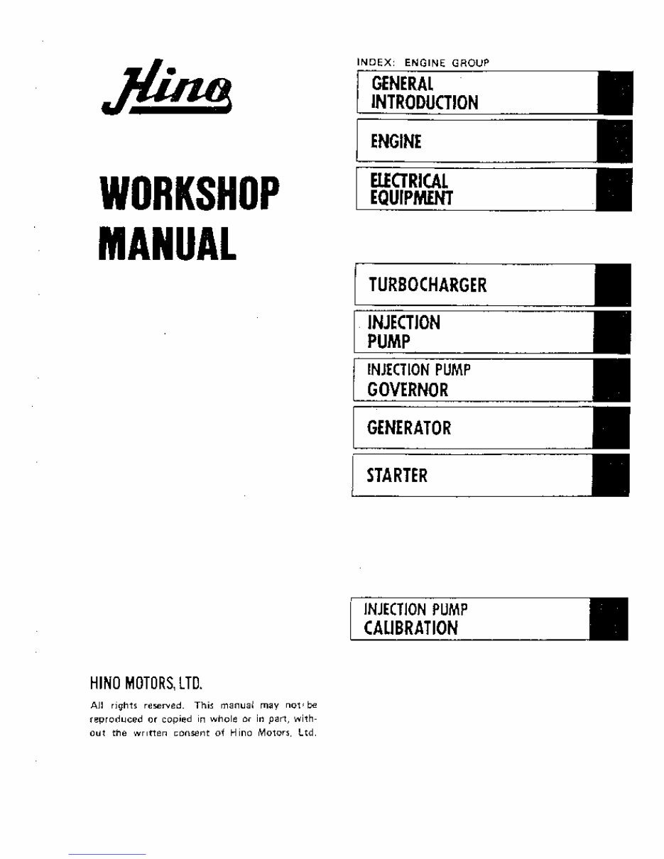 Hino W06D-TI/W06D-TI-II Diesel Engines OEM Service & Repair Manual preview img 5