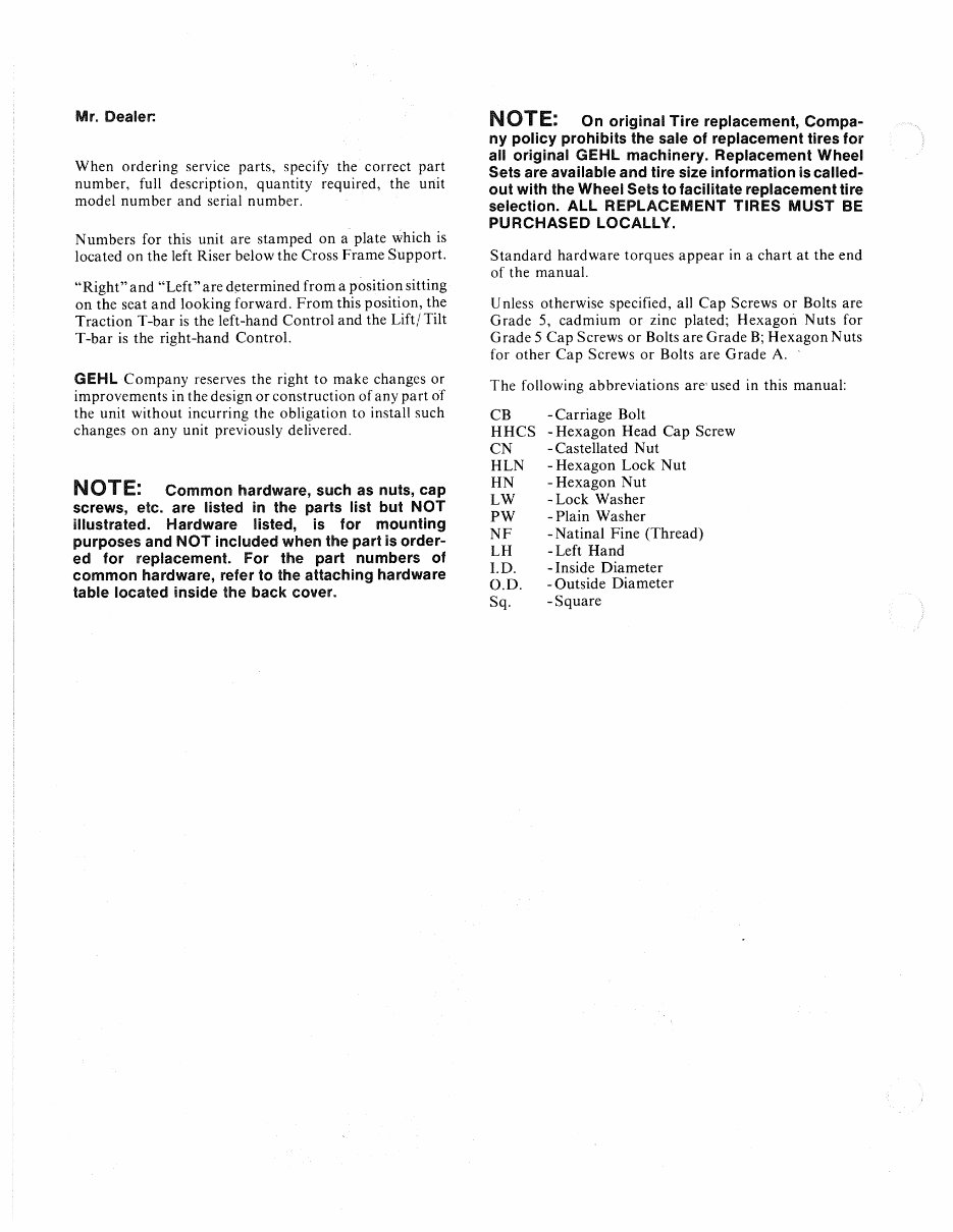 Gehl HL360 Skid Steer Loader Parts Manual preview img 2